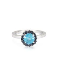 FORZIERI - Metallic 0.27 Ct Diamond Pave 18k Gold Ring W/blue Topaz - Lyst