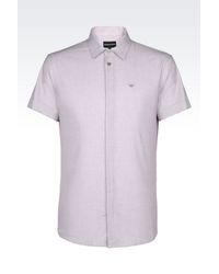 Emporio Armani | Gray Cotton Shirt for Men | Lyst