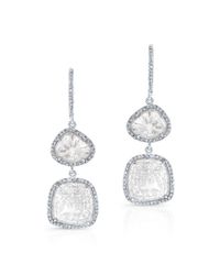 Anne Sisteron - Metallic 14kt White Gold One Of A Kind Diamond Slice Earrings - Lyst