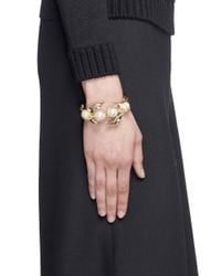 Lulu Frost | Metallic 'oleander' Caged Glass Pearl Cuff | Lyst
