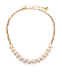 kate spade new york | White Squared Away Faux Pearl Necklace | Lyst