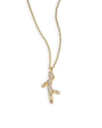 Ippolita | Metallic Stardust Diamond & 18K Yellow Gold Mini Branch Pendant Necklace | Lyst