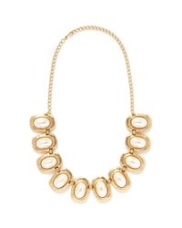 Kenneth Jay Lane | Metallic Faux Pearl Station Necklace | Lyst