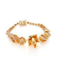 Eddie Borgo | Pink Pavé Crystal Graduated Rose Bracelet | Lyst
