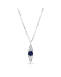 Anne Sisteron - Blue 14kt White Gold Diamond And Sapphire Evil Eye Pendant Necklace - Lyst