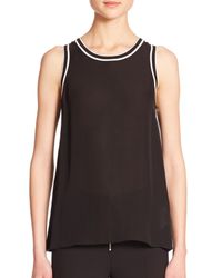 Rag & Bone | Black Dana Slit Silk Tank Top | Lyst