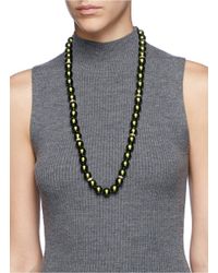 Kenneth Jay Lane | Green Faux Pearl Crystal Pavé Circlet Strand Necklace | Lyst