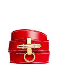 Givenchy | Red 'obsedia' Triple Wrap Leather Bracelet | Lyst