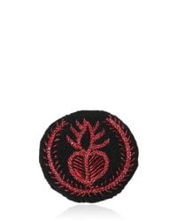 Ann Demeulemeester | Red Medium Heart Embroidery Cotton Blend Pin | Lyst