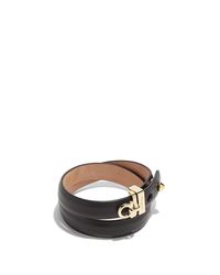 Ferragamo - Metallic Gancini Leather Wrap Bracelet - Lyst