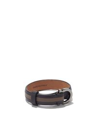 Ferragamo - Brown Leather Bracelet With Gancini Closure for Men - Lyst