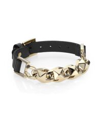 Valentino | Black Studded Leather Strap Bracelet for Men | Lyst