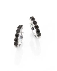 Jude Frances | Metallic Black Spinel & Sterling Silver Hoop Earrings/0.5 | Lyst