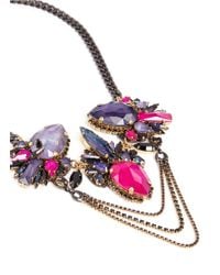 Erickson Beamon | Purple 'victoria Underground' Floral Crystal Chain Necklace | Lyst