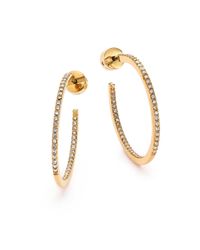 Michael Kors | Metallic Brilliance Statement Pavé Goldtone Inside-outside Hoop Earrings/1 | Lyst