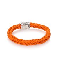John Hardy | Orange Leather & Sterling Silver Bracelet | Lyst