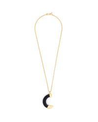 Kenneth Jay Lane | Black Faux Tusk Pendant Necklace | Lyst