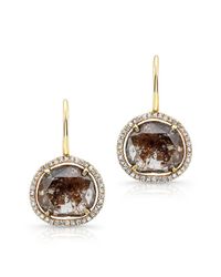 Anne Sisteron - 14kt Yellow Gold Organic Diamond Slice Wire Back Earrings - Lyst