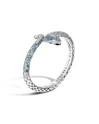 John Hardy | Blue Diamond and Sterling Silver Cobra Cuff | Lyst