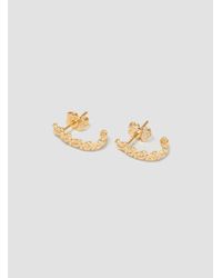 Helena Rohner | Metallic Tiny Gold Plated Knotted Hoop Earrings | Lyst