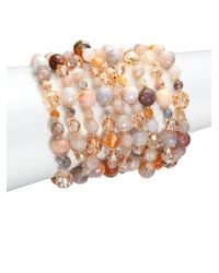 Chan Luu | Multicolor African Opal, Crystal & Leather Multi-strand Bracelet | Lyst