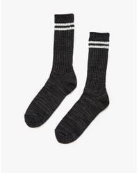 Anonymous Ism | Black 2 Line Pique Rib Crew | Lyst