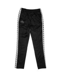 Kappa - Men 222 Banda Mems Slim Track Pants, Black/ White for Men - Lyst
