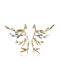 Aurelie Bidermann - Metallic 18k Gold-plated Brass Mimosa Articulated Earrings - Lyst