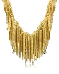 Orlando Orlandini - Metallic Flirt - Diamond Drops 18k Yellow Gold Thread Necklace - Lyst