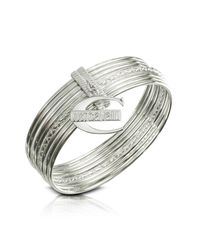 Just Cavalli - Metallic Infinity - Logo Charm Stacked Bangle Bracelet - Lyst