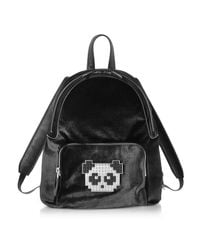Les Petits Joueurs - Black Velvet Peter Metal Panda Backpack - Lyst