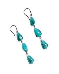 Antica Murrina - Multicolor Marina 1 - Turquoise Green Murano Glass And Silver Leaf Dangling Earrings - Lyst