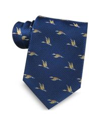 Marina D'este - Blue Flying Duck Woven Silk Tie for Men - Lyst