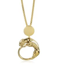 Roberto Cavalli - Metallic Panther Light Gold Tone Metal Pendant - Lyst