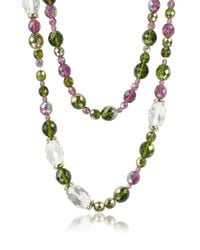AZ Collection - Purple Double Beaded Long Chain Necklace - Lyst