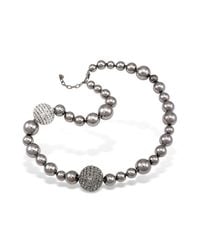 AZ Collection - Gray Mirror Polished Ball Necklace - Lyst