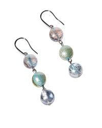 Antica Murrina | Blue Redentore 1 - Pastel Pink And Green Murano Glass & Silver Leaf Dangling Earrings | Lyst