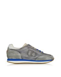 D’Acquasparta - Leonardo Gray Fabric And Suede Sneaker for Men - Lyst