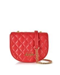 Love Moschino - Red Superquilted Eco-leather Small Crossbody Bag - Lyst