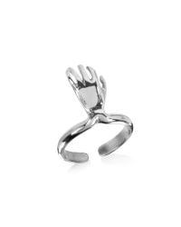 Bernard Delettrez - Metallic Silver Plated Bronze Midi Ring W/right Hand - Lyst