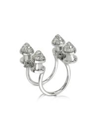 Bernard Delettrez - Metallic Four Studs With Diamonds Ring - Lyst