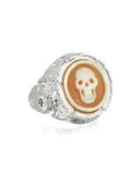 Bernard Delettrez - Metallic Treetrunk Silver Ring W/ Cameo - Lyst