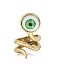 Bernard Delettrez - Metallic Bronze Snake Ring With Eye - Lyst