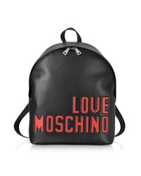 Love Moschino - Love Pixel Black Eco-leather Backpack - Lyst