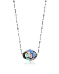 Antica Murrina - Blue Smeralda Glass Beads Sterling Silver Necklace - Lyst