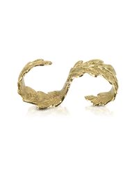 Bernard Delettrez - Metallic Two Fingers Bronze Leafy Ring - Lyst