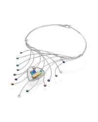 FORZIERI - Metallic Fireworks Glass Stones Sterling Silver Necklace - Lyst