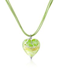 House of Murano - Metallic Mare - Lime Murano Glass Heart Pendant Necklace - Lyst