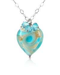 House of Murano | Blue Vortice - Turquoise Murano Glass Swirling Heart Sterling Silver Necklace | Lyst