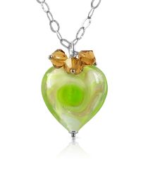 House of Murano - Multicolor Vortice - Lime Murano Glass Swirling Heart Sterling Silver Necklace - Lyst